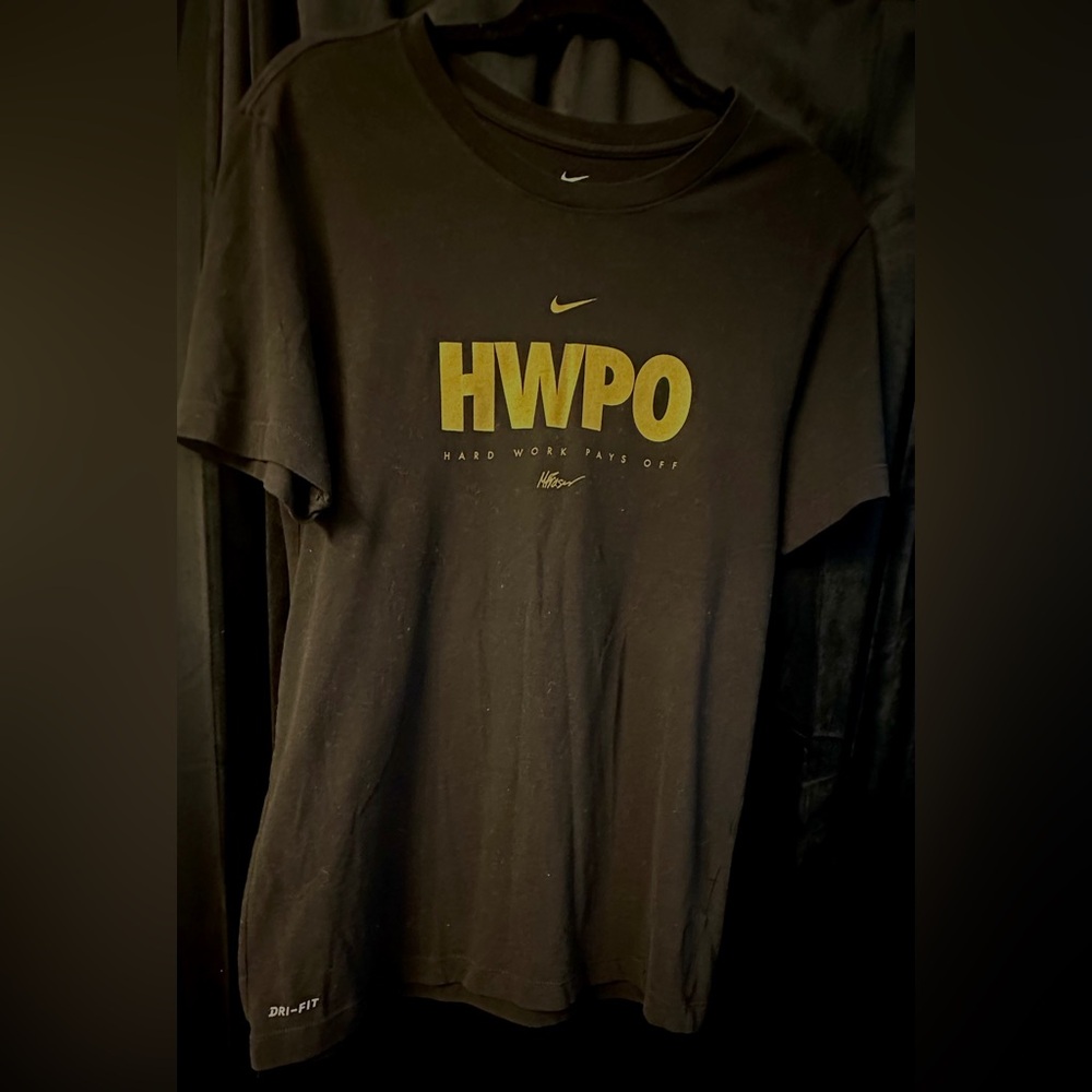 Nike Black/Gold "Hard Work Pays Off" T-Shirt